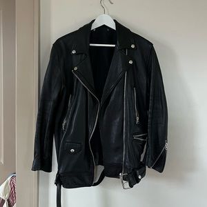 Acne Studios black leather moto jacket
